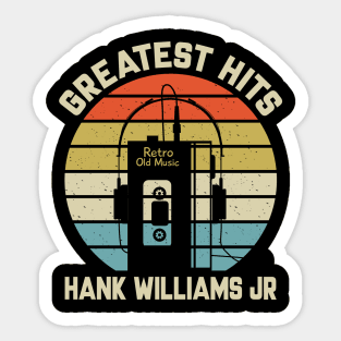 Greatest Hits Hank Retro Walkman Williams Jr Vintage Art Sticker